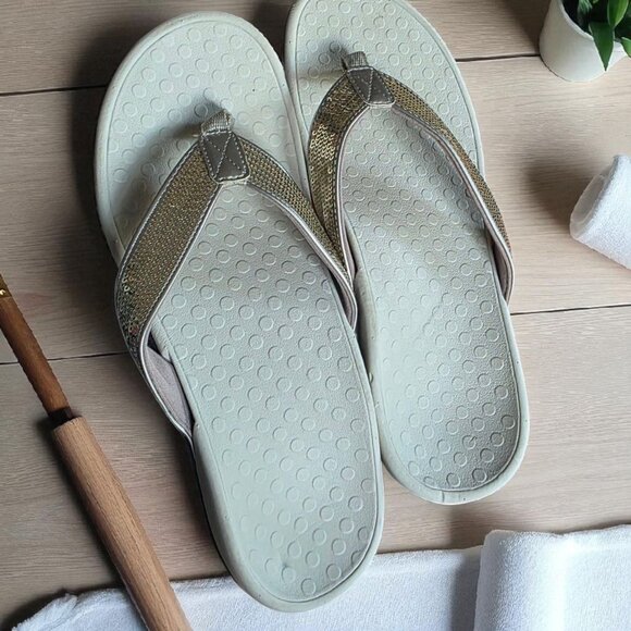 VIONIC ( 9 ) TIDE  Podiatrist-Designed Footbed Orthotic Support Leather Sequin - Picture 5 of 10